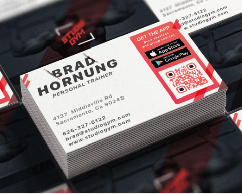 A QR Code frame designed to advertise an app.