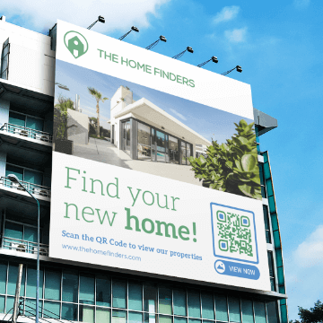 A billboard ad with a QR Code.